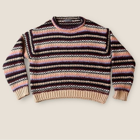 Anthropologie Elsamanda Striped Chunky Knit Sweater - Picture 1 of 7